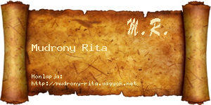 Mudrony Rita névjegykártya