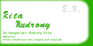 rita mudrony business card